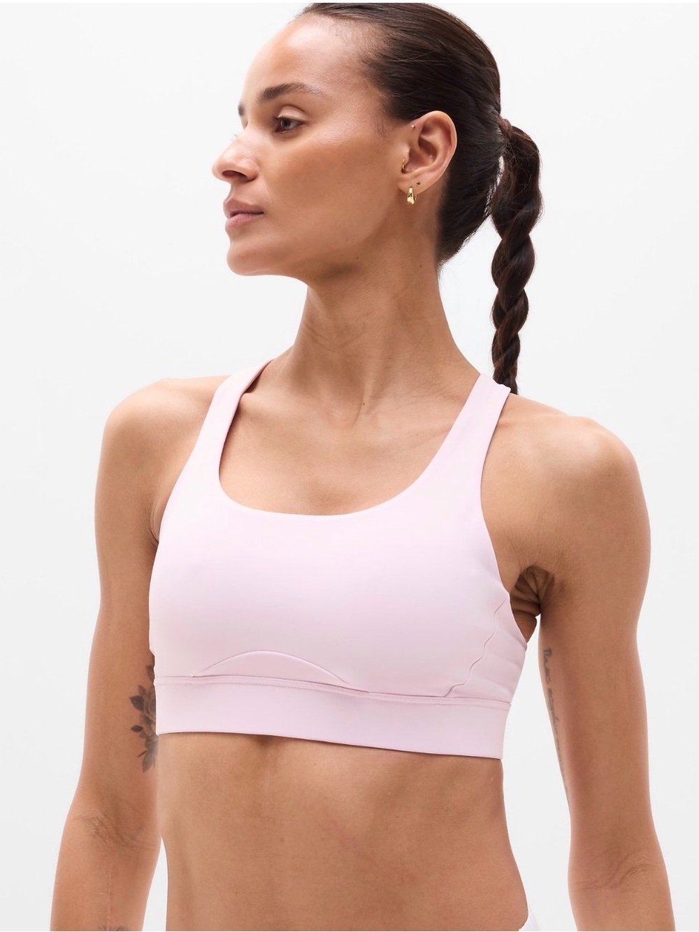 NWT Athleta Interval Bra. Ballet Pink  Small D-DD